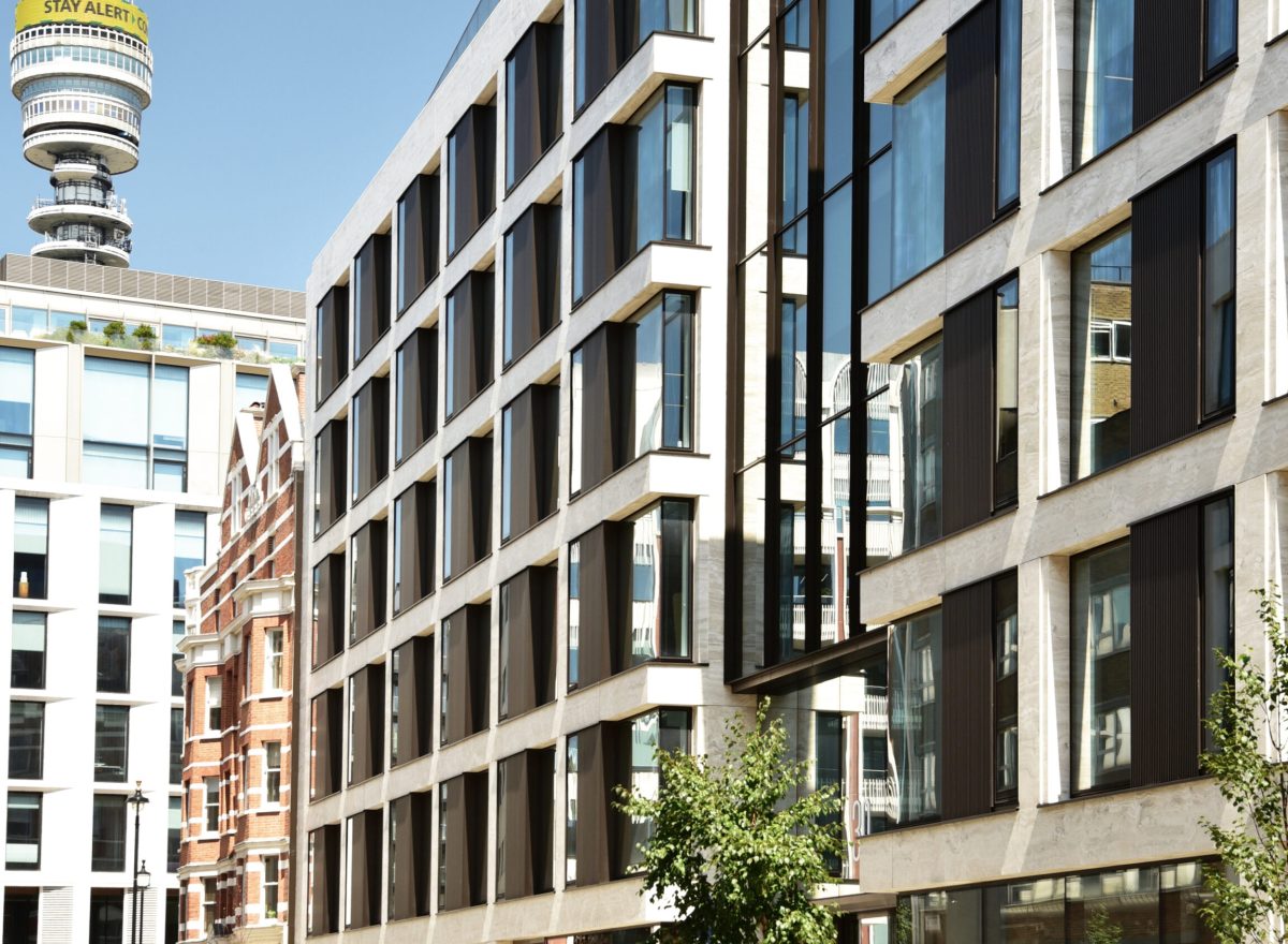 Copyright Building, 30 Berners Street, Fitzrovia, London, Facades, FMDC Ltd, Facade Design, Architecture, Front Elevation Construction Photography, Paul Scott,