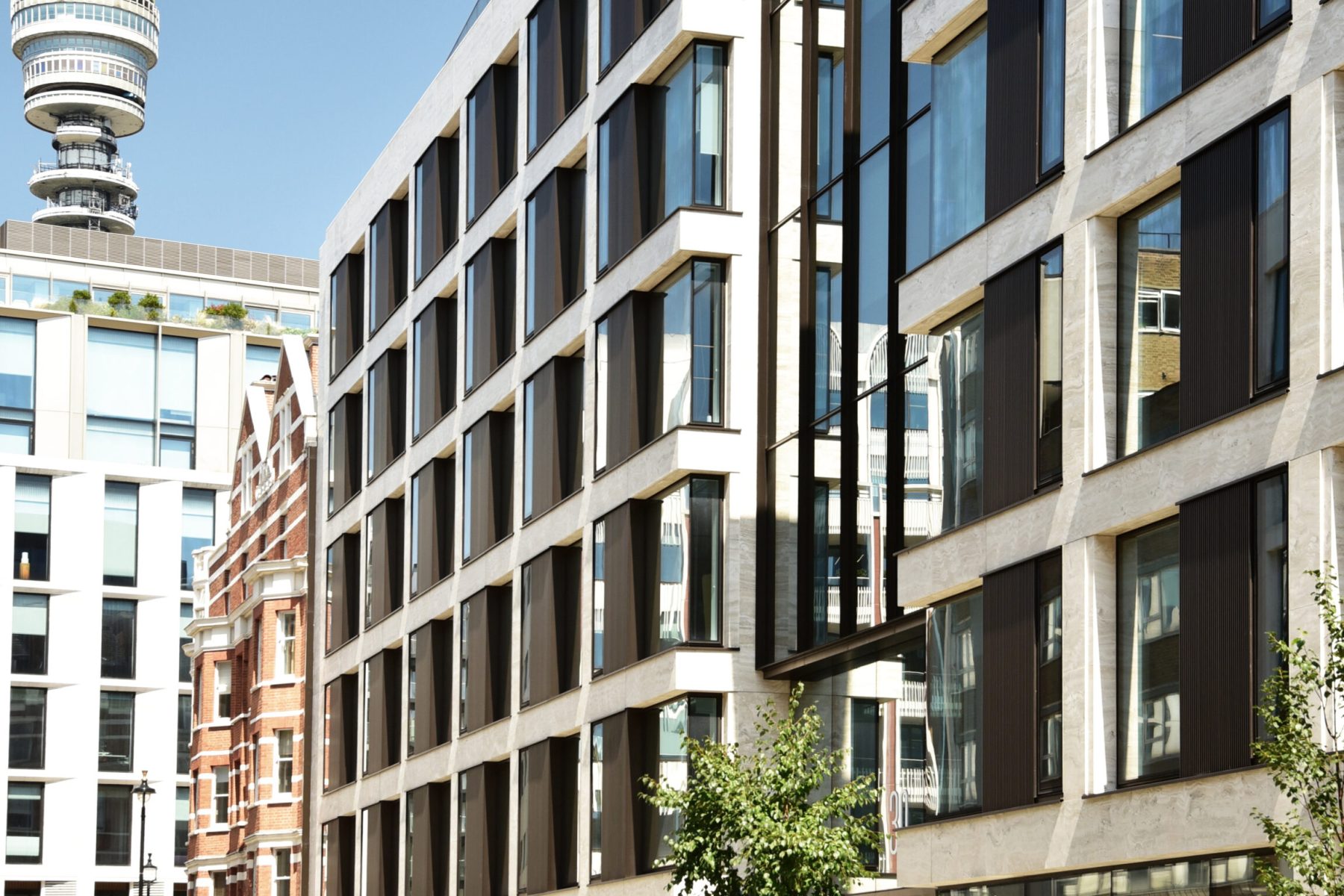 Copyright Building, 30 Berners Street, Fitzrovia, London, Facades, FMDC Ltd, Facade Design, Architecture, Front Elevation Construction Photography, Paul Scott,