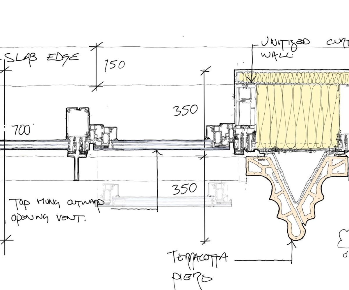 image 7 - sketch detail of plan section through typical unit